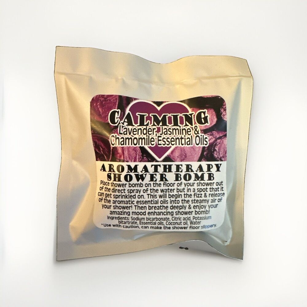 Calming Lavender Jasmine & Chamomile Essential Oils Shower Bomb Aromatherapy